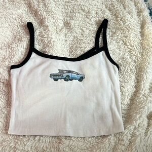 white cropped tank top